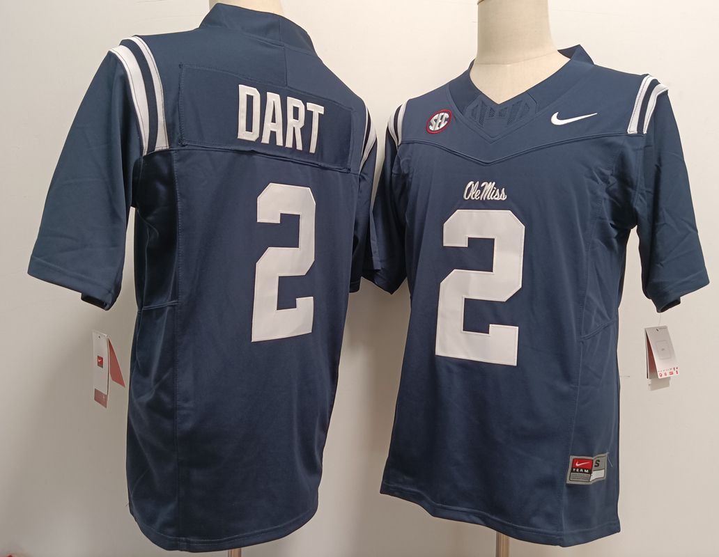 Men Ole Miss Rebels #2 Dart Drak Blue Nike 2025 NCAA Jersey->ncaa teams->NCAA Jersey